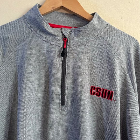 Champion CSUN Cal State Univ Northridge Athletic 1/4 Zip Long Sleeved Top L - Picture 3 of 14
